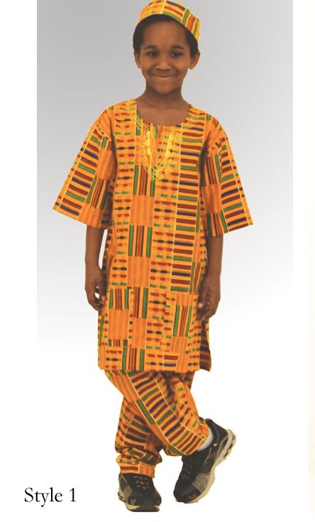 African Children's Kente Cloth 1 Pant Set - LARGE